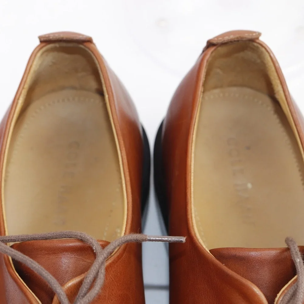 Cole Haan Mens Beckett Oxfords Size 12 M Tan Brown Leather Split Toe Dress Shoes
